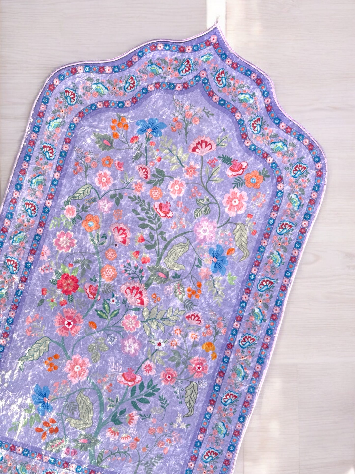 Floral Ice Velvet Padded Prayer Mats Quality Prayer Rugs