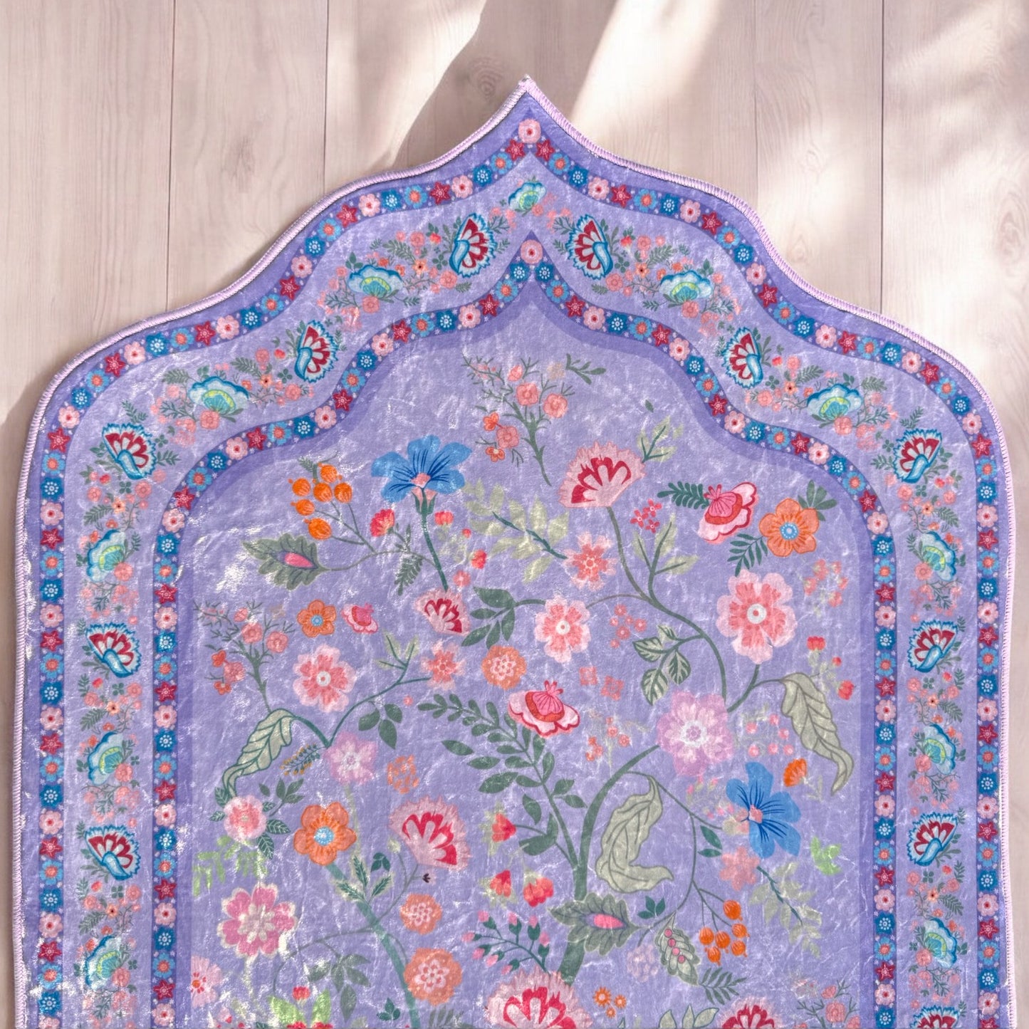 Floral Ice Velvet Padded Prayer Mats Quality Prayer Rugs